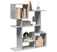 Libreria Divisorio Moderna Grigio Cemento 92x29x112 cm Scaffale a Parete con 5 Ripiani in Truciolato Resistente, Ideale per Soggiorno e Ufficio, Design Geometrico Funzionale