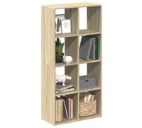 Libreria Divisorio Moderna Rovere Sonoma 69.5x29x137.5 cm in Truciolato, 8 Cubby Shelf Bookcase with Geometric Design, Space Organizer for Living Room & Bedroom, Sturdy Particle Board Storage Unit
