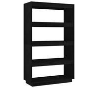 vidaXL Libreria/Divisorio Nero 80x35x135 cm in Legno Massello di Pino