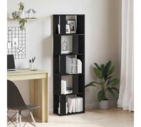 Libreria Divisorio Rovere Nero 45x24x159 cm Legno Multistrato - 5 Ripiani Libreria Moderna per Soggiorno e Camera da Letto Scaffale Libri Funzionale con Ampio Spazio Montaggio e Manutenzione