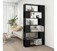 Libreria Divisorio Stanza Nero 100x24x188 cm - Modern Bookshelf Room Divider with 5 Shelves, Space Saving Storage Solution for Living Room Office, Elegant Black Design, Sturdy & Durable