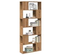 Libreria/Divisorio Stanza Rovere Artigianale 80x24x186 cm Libreria Verticale A Colonna Da Terra Libreria Bassa Porta Libri Libreria Da Parete Sospesa per Camera Da Letto Ingresso Soggiorno Studio