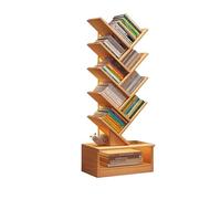 Libreria elegante e moderna a forma di albero, 120 cm, con design anti-ribaltamento, per CD e libri, perfetto per la casa per camera da letto e soggiorno, colore: giallo