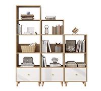 Libreria espositore casa ufficio-libreria in legno semplice pavimento camera da letto mensola con cassetti per casa ufficio arredamento libreria (colore: nero Dimensioni: 150 x 50 x 30 cm) (bianco 120