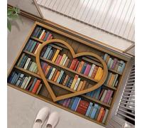 Libreria Forma Cuore Zerbino Tappeto Asciugapassi Rettangolare Zerbino Antiscivolo Stile Moderno Per Ingresso, Interno Esterno Per Casa O Ufficio - Marrone, 45 X 75 Cmmorbido, Lavabile In Lavatrice