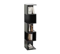 Libreria geometrica creativa, scaffale in acciaio inossidabile for scrivania, espositore aperto con giunzione libera, adatto for soggiorno, casa, ufficio e studio(Black,167cm)