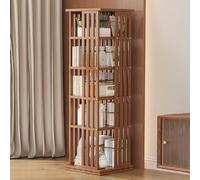 Libreria Girevole 360 Gradi, Libreria Girevole in bambù, con Portaoggetti, Ampio Ripiano Angolare, Design Aperto, Adatto per Camere da Letto, Sale Studio