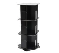 Libreria girevole 39*39*97 cm 3 livelli 360 ° Libreria girevole ad angolo in PVC, libreria in legno, libreria impilabile, nera
