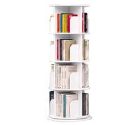 Libreria girevole a 2/3/4/5/6 ripiani rotonda girevole a 360 gradi libreria bianca girevole a 360 ° da pavimento mensola angolare soggiorno