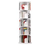 Libreria girevole a 2/3/4/5/6 ripiani rotonda girevole a 360 gradi libreria bianca girevole a 360 ° da pavimento mensola angolare soggiorno