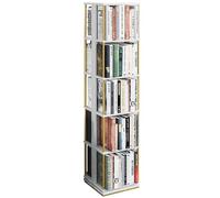 Libreria girevole a 3/4/5/livelli, espositore a 360°, impilabile, torre, per casa, studio, studio, libreria, salvaspazio, stabilità strutturale (colore: bianco, dimensioni: 170 x 40 cm)