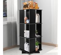 Libreria girevole a 3 livelli 360 ° Libreria girevole Libreria da terra Scaffale girevole Base a doppio supporto con fermalibri