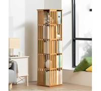 Libreria girevole a 360° a 5/6 ripiani, versatile, per casa, ufficio e soggiorno, elegante espositore per libri e decorazioni