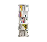 Libreria girevole a 360 gradi dal pavimento al soffitto per libri illustrati per bambini, bianca, piccola libreria con soluzione semplice per la casa (40 x 160 cm)