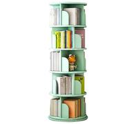 Libreria girevole a 360 gradi, in legno massello, ad alta capacità, a cinque ripiani, per biblioteca, soggiorno, camera da letto