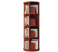 Libreria girevole a 360 gradi Scaffale in legno massello a più livelli Semplice scaffale for riporre gli oggetti domestici Salvaspazio e facile da riporre(Teak Color,130*46cm)