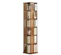 Libreria girevole a 360° in bambù, elegante libreria Lazy Susan per soggiorno, studio e ufficio, design circolare rotante per riporre oggetti aperti