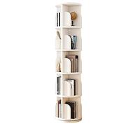 Libreria girevole a 360° in legno massello a 6 ripiani per bambini e adulti, elegante libreria bianca per soggiorno, dimensioni: 46 x 162 cm