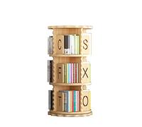 Libreria girevole a 360° in legno massello, design minimalista a 3 livelli per piccoli spazi, perfetta per stanze degli studenti, libri illustrati e accessori per la casa