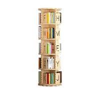 Libreria girevole a 360° in legno massello, scaffale per libri per studenti a 5 livelli, moderna scaffalatura compatta per camera da letto e esposizione di foto, elegante decorazione per la casa nizer