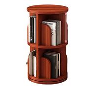 Libreria girevole a 360° in legno massiccio a 6 ripiani, design rotondo elegante, libreria salvaspazio per bambini e adulti, perfetta per soggiorno, dimensioni: 39 x 67 cm