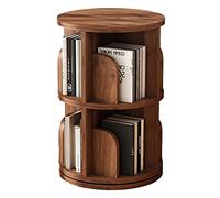 Libreria girevole a 360°, in legno massiccio, design moderno rotondo, scaffale salvaspazio per bambini e adulti, marrone, 39 x 67 cm, ideale per l'arredamento del soggiorno