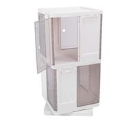Libreria Girevole a 360°, Libreria Angolare in PP per Libreria da Pavimento con Porta Magnetica per Piccoli Spazi con Rack di Stoccaggio (2 livelli)