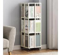 Libreria girevole a 360°, multifunzionale, decorativa, per casa e ufficio, altezza 107 cm, con ruote, grande capacità, design elegante e salvaspazio