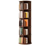 Libreria girevole a 360° multifunzionale in legno di noce e robusta, ideale per casa, ufficio, classe, 162,5 x 50 cm, design salvaspazio multistrato