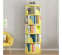 Libreria girevole a 360°, per bambini e adulti, in legno, con 3/4/5 ripiani, per camera da letto e soggiorno, salvaspazio, design rotante
