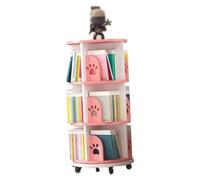 Libreria girevole a 360°, scaffale a torre con ruote, design aperto salvaspazio per libri, riviste e oggetti decorativi, versatile nizer per casa o ufficio