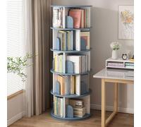 Libreria girevole a 360°, scaffale verticale multifunzionale, espositore salvaspazio per casa e ufficio, organizer decorativo in blu (45 x 160 cm)