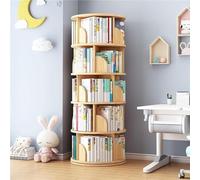 Libreria Girevole A 360°, Torre Libreria Rotante In Legno, Scaffale Circolare E Design Angolo · Libreria Moderna Per Piccoli Spazi, Camera Da Letto, Studio E Bambini(Wood,5Tier)