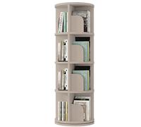 Libreria girevole a 4/5 livelli, da pavimento, for soggiorno. Bordi lisci e lucidati for sicurezza e durata.(Grey,130.8*46cm)