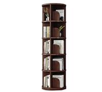 Libreria girevole a 4/5 livelli, da pavimento, for soggiorno. Bordi lisci e lucidati for sicurezza e durata.(Walnut Coloured,162*46cm)