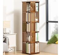 Libreria Girevole, Libreria Rotante 360, Libreria Girevole a 5 Livelli, Libreria Girevole in bambù, per Soggiorno, Sala Studio, Ufficio