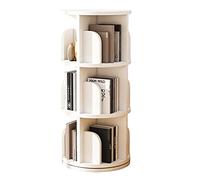 Libreria girevole a 6 ripiani, in legno massiccio a 360°, libreria salvaspazio bianca per bambini e adulti, elegante contenitore per soggiorno (dimensioni: 39 x 99 cm)