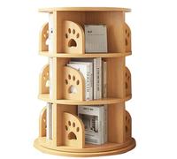 Libreria girevole creativa a più livelli in legno massello, con disposizione a ripiani, lucidata for evitare urti.(102*52cm)