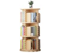 Libreria girevole in legno massello Libreria creativa da pavimento Ampio spazio di archiviazione Può essere utilizzata negli scaffali delle scarpe(Wood Color,3-storey)