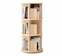 Libreria Girevole in Legno massello per Ufficio Domestico, Sistema di scaffali a 360° a 2/3/4/5/6 Livelli, scaffale Girevole Multifunzionale, espositore per Biblioteca Aperto (Dimensioni: 46 * 97 cm)