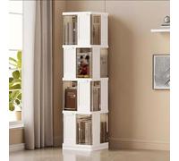 Libreria Girevole In Plastica, Libreria Verticale A Colonna Da Terra Livelli, Organizzatore Per Libri, Per Piccoli Spazi, Soggiorno, Camera Da Letto, Ufficio(142cm/55.9in)