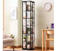 Libreria girevole, libreria da pavimento a 360°, libreria angolare a 5/6 livelli, organizer stretto per libri per camera da letto, soggiorno, studio