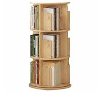 libreria girevole, Libreria girevole in legno massello creativa da pavimento Ampio spazio di archiviazione Può essere utilizzata negli scaffali delle scarpe(Wood Color-b,3-storey)