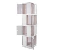 Libreria Girevole, Libreria Salvaspazio con Porta Magnetica Trasparente, Scaffale Alto per Camera da Letto, Soggiorno, Sala Giochi, Adatto a Piccoli Spazi, Espositore per (4