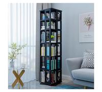 Libreria girevole nera, scaffale multipiano per la conservazione e l'esposizione di libri per la casa, libreria verticale, libreria da terra, girevole a 360 gradi (S : 6 tier(57 * 57 * 178))