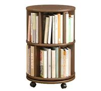 Libreria girevole per bambini a 2 ripiani da pavimento con tavolino rotondo marrone 40 x 68 cm stimola l'interesse nella lettura e le abilità manuali perfetta per la camera dei bambini
