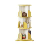 Libreria Girevole, Scaffale Girevole For Bambini Da Pavimento, Scaffale Porta CD A 2/3/4/5 Livelli, For Camera Da Letto, Soggiorno, Ufficio, Biblioteca (include Solo Libreria)(Yellow,3 Tier-53x53x100c