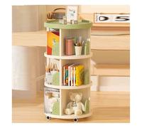 Libreria Girevole, Scaffale Portaoggetti A 2/3 Livelli, Scaffale Portaoggetti For CD Con Esposizione A 360° For Camera Da Letto, Soggiorno, Ufficio, Biblioteca (include Solo Libreria)(Green,3 Tier-46x
