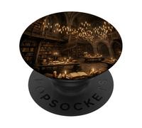 Libreria gotica Dark Academia Fantasy Lover Design PopSockets PopGrip Adesivo