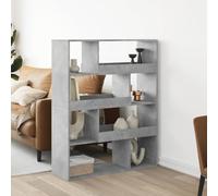 Libreria Grigio Cemento 100x33x125.5 cm in Legno Multistrato, Modern Bookshelf for Living Room & Office, Sturdy Plywood Storage Shelf with Industrial Design, Space-Saving Furniture for Home Decor